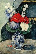 Stilleben, Delfter Vase mit Blumen Paul Cezanne